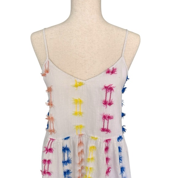 Lou & Grey For Loft Fringe Cami Dress Flirty Colorful Babydoll Airy Girlie Sz S - Picture 2 of 11